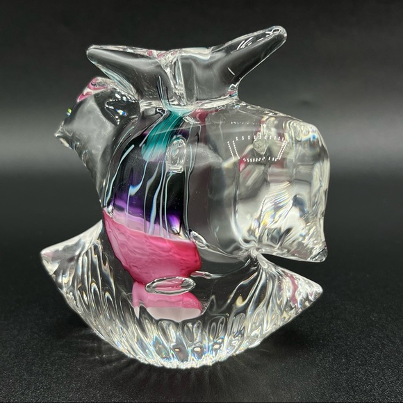 Vtg Signed S/R 92 Fruit Salad Dolphin Bird Abstract Studio Art Glass Paperweight - Picture 3 of 7